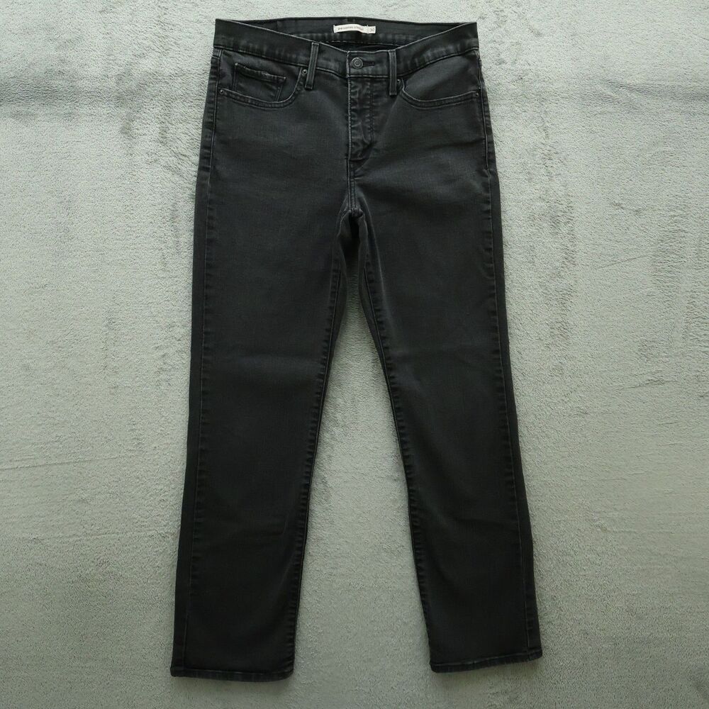 Levi's 314 Jeans Women's Size 30 Gray Mid-Rise Shaping Straight Denim 29" Inseam